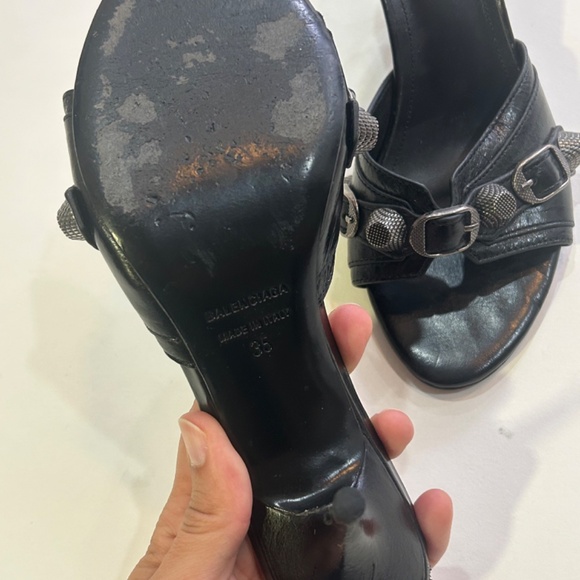 Balenciaga Cagole leather mule kitten heel sandals - Picture 3 of 6